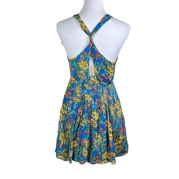 Free People Blue Combo Multicolor Dress, Size S, NWT - Picture 3 of 8